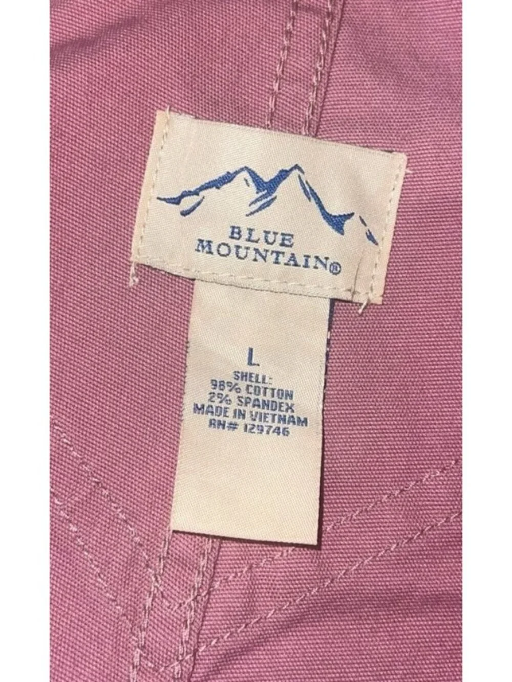 Blue Mountain Women's Large BIB Canvas Shortall Mesa Rose Pink 2424937